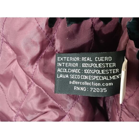 New with Tags Adler Collection 100% Leather Faux Fur Hood Coat SZ M - Picture 7 of 16